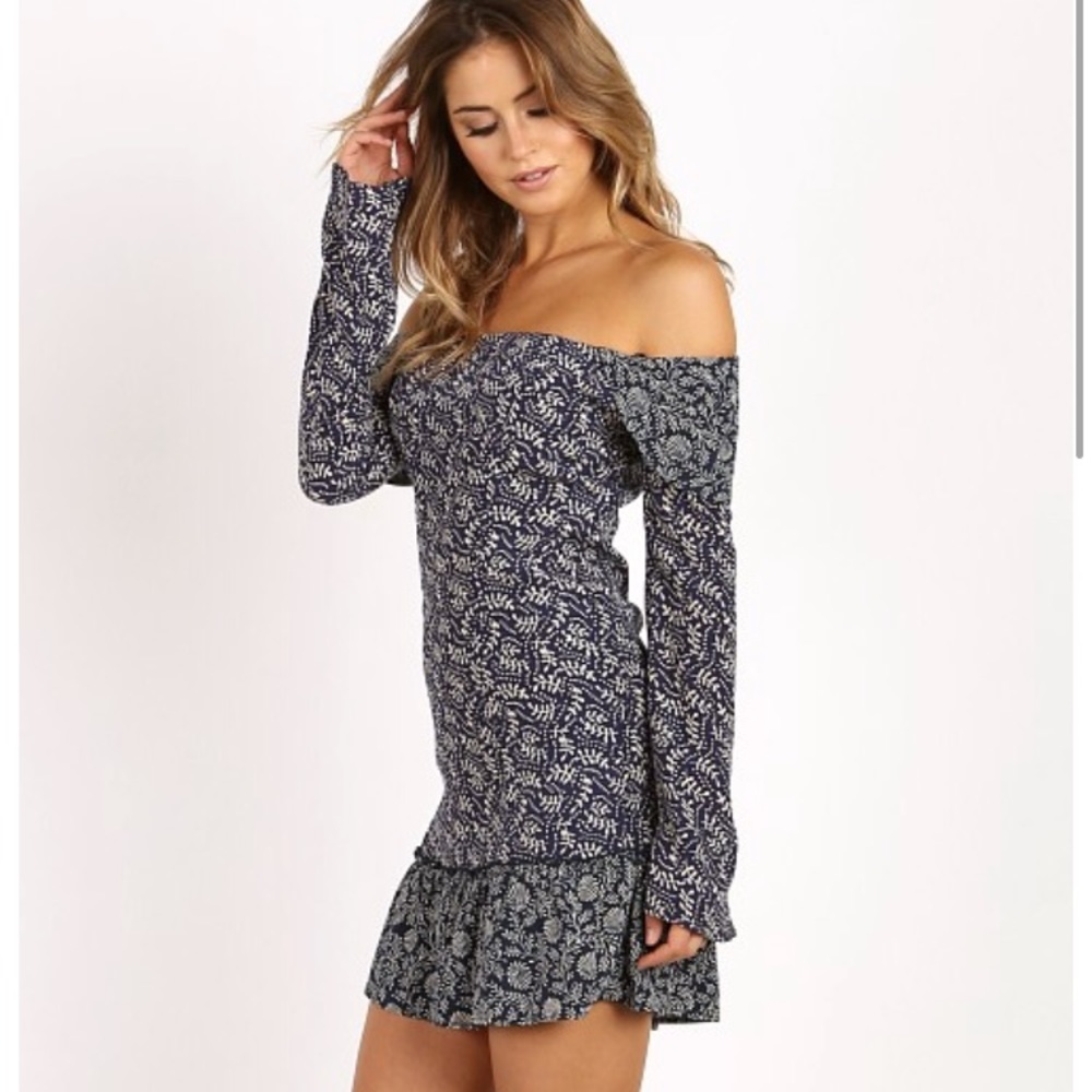 Stone cold fox fox Elsa Dress in Navy Fern